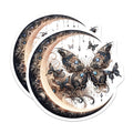(2 Pack) Butterfly Moon Magnets - Celestial Decor - Decorative Fridge Magnets - 5" On Longest Side - Premium Magnet - for Cars, Refrigerators, Toolboxes, Lockers - Made in USA - MAG14402