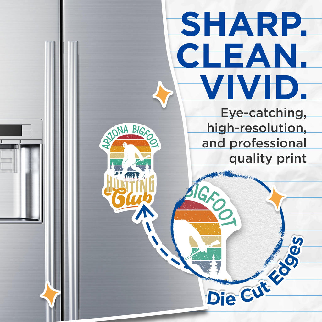 (2 Pack) Bigfoot Magnets - Arizona Hunting Club - Sasquatch Fridge Decor - 5" On Longest Side - Premium Magnet - for Cars, Refrigerators, Toolboxes, Lockers - Made in USA - MAG17538