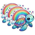 (3 Pack) Rainbow Turtle Decals - Kawaii Sea Turtle Sticker - Cute Laptop Decals - 3 Inches On Longest Side - Easy Peel & Apply - Made in USA - 3MCS0101