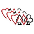 (3 Pack) Casino Suit Decals - Playing Card Symbols - Poker Laptop Decal- 3 Inches On Longest Side - Easy Peel & Apply - Made in USA - 3MCS5848