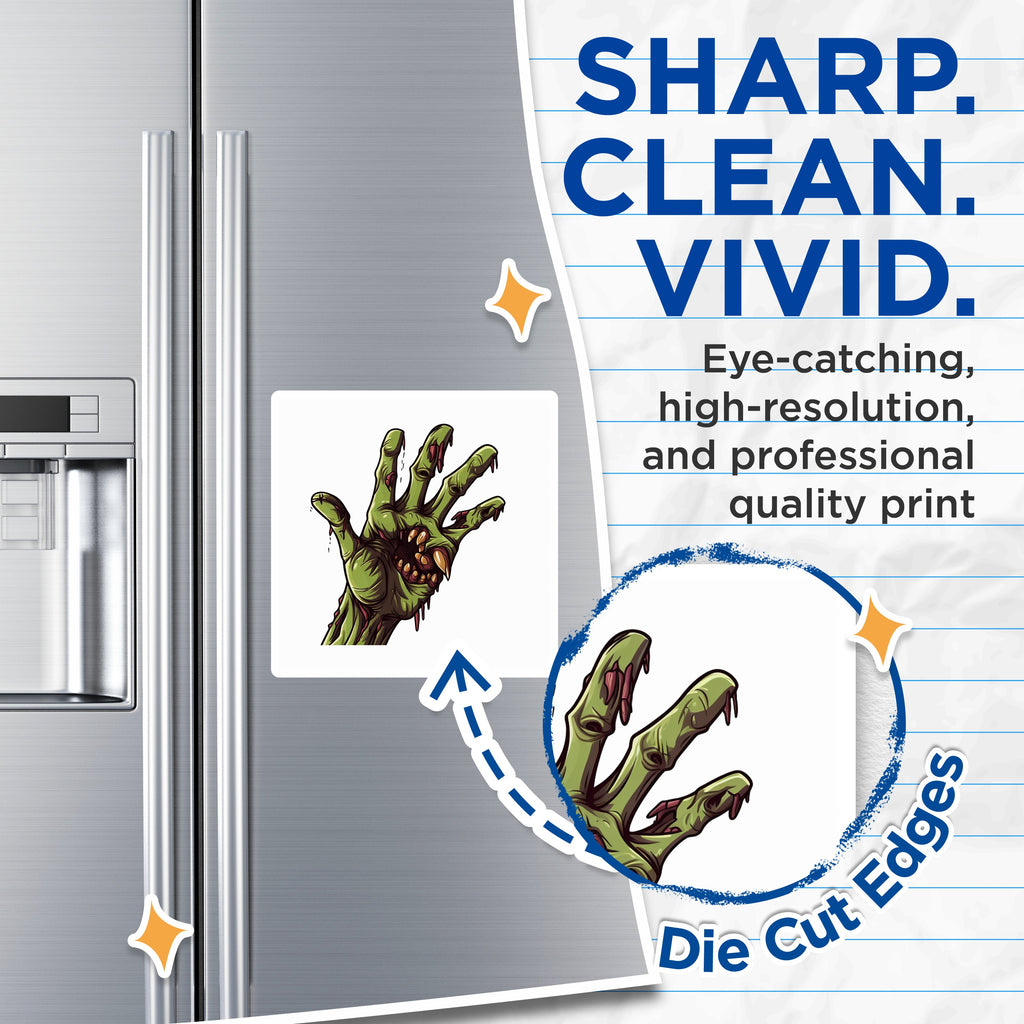 (2 Pack) Zombie Hand Mouth Magnets - Horror Art Refrigerator Decor - Halloween Spooky Locker Accessory - 5 Inches On Longest Side - Thick Durable Magnet - Made in USA - MAG37382