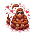 (2 Pack) Bigfoot Love Magnets - Cool Sasquatch with Hearts - Valentine's Day Home Decor - 5" On Longest Side - Premium Magnet - for Cars, Refrigerators, Toolboxes, Lockers - Made in USA - MAG15533