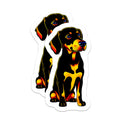 (2 Pack) Fiery Doberman Magnets - Vivid Canine Art Decor - Dynamic Animal Display for Dog Owners, Refrigerator Decor - 5 Inches On Longest Side - Thick Durable Magnet - Made in USA - MAG22708