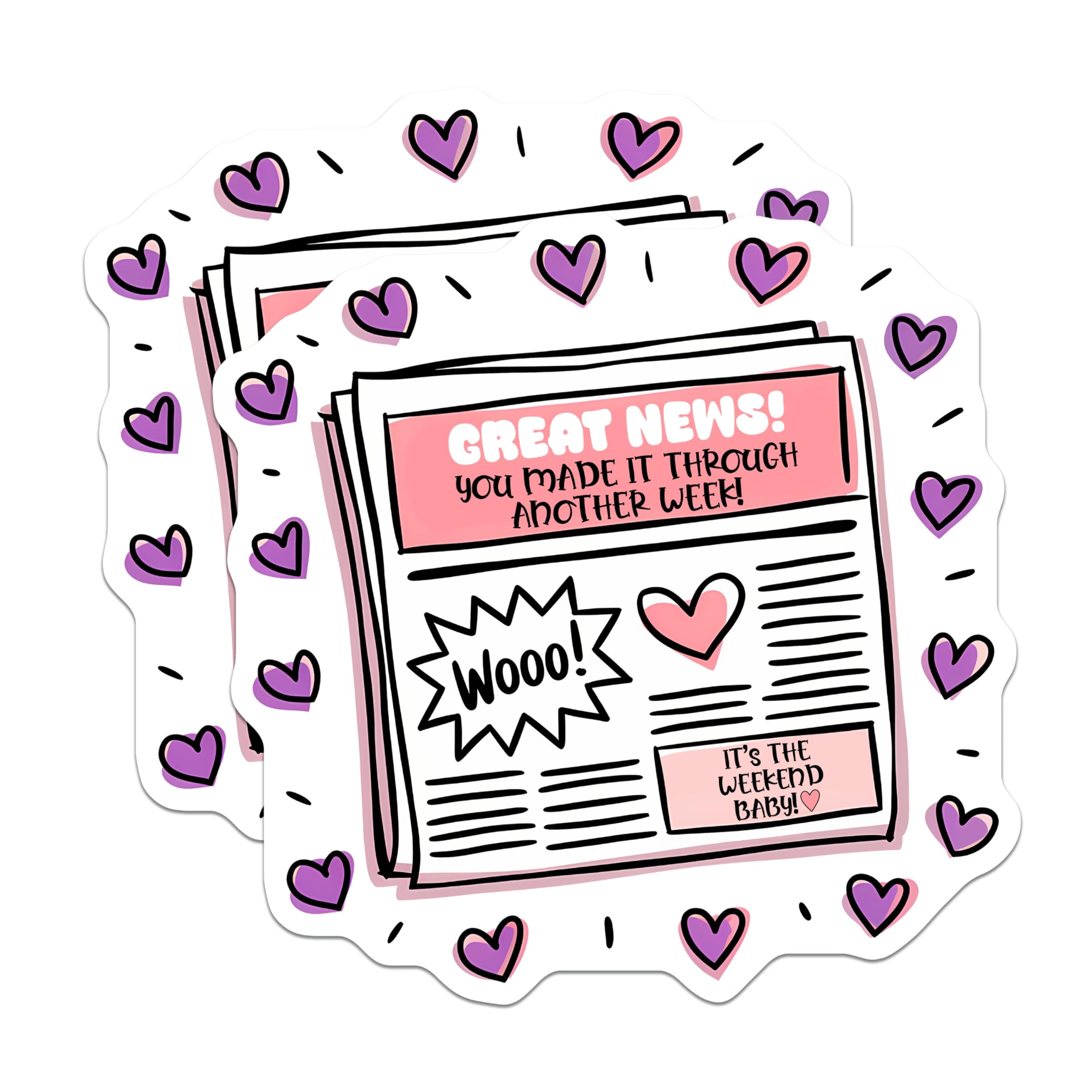(2 Pack) Weekend Magnets - You Made It - Great News Fridge Magnets - 5" On Longest Side - Premium Magnet - for Cars, Refrigerators, Toolboxes, Lockers - Made in USA - MAG15452