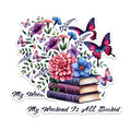 (2 Pack) Floral Book Lover Stickers - Weekend Reading Stickers - Butterfly Flower Stickers - 5" On Longest Side - Sticks to Any Smooth Flat Surface - Made in USA - BMCS2760