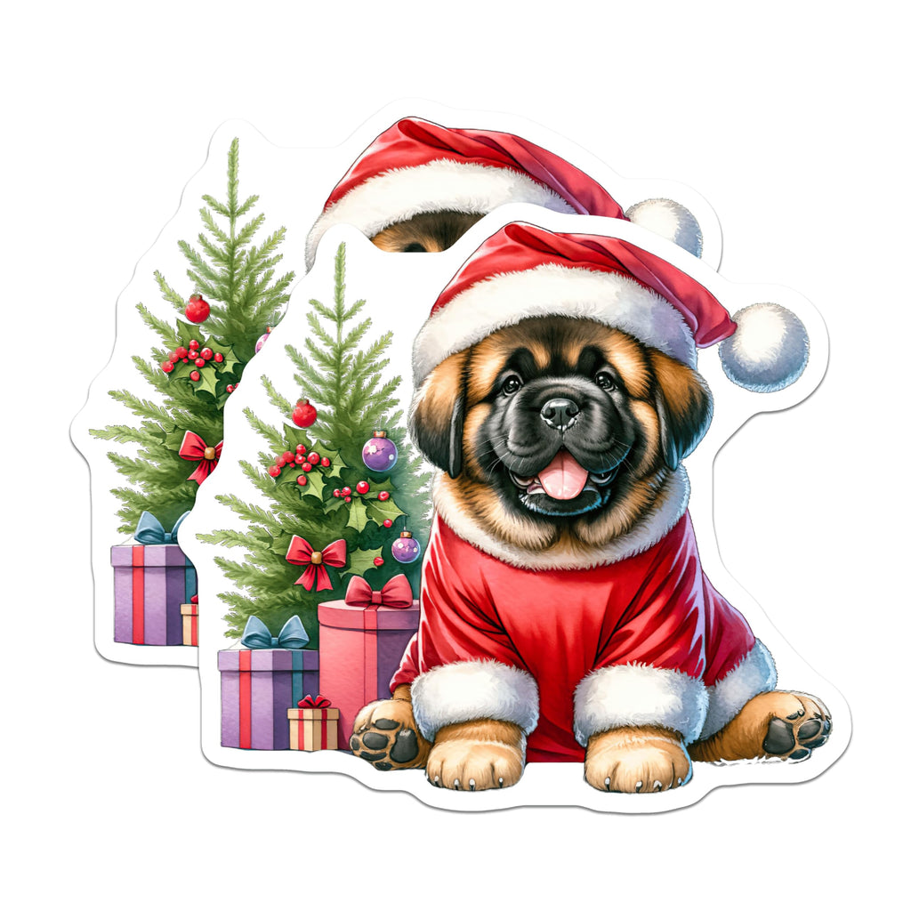 (2 Pack) Christmas Puppy Dog Magnets - Cute Holiday Refrigerator Decor - Xmas Pet Lover Accessories - 5 Inches On Longest Side - Thick Durable Magnet - Made in USA - MAG26389