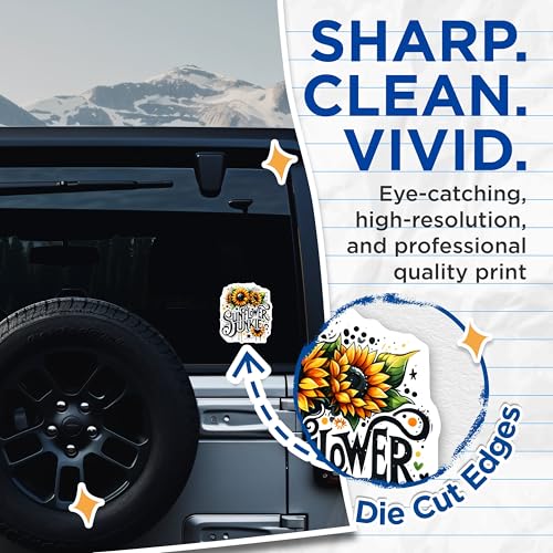 (2 Pack) Sunflower Junkie Stickers - Floral Sunflower Decal - Inspirational Quote - 5" On Longest Side - Sticks to Smooth Flat Surfaces - Made in USA - BMCS7973