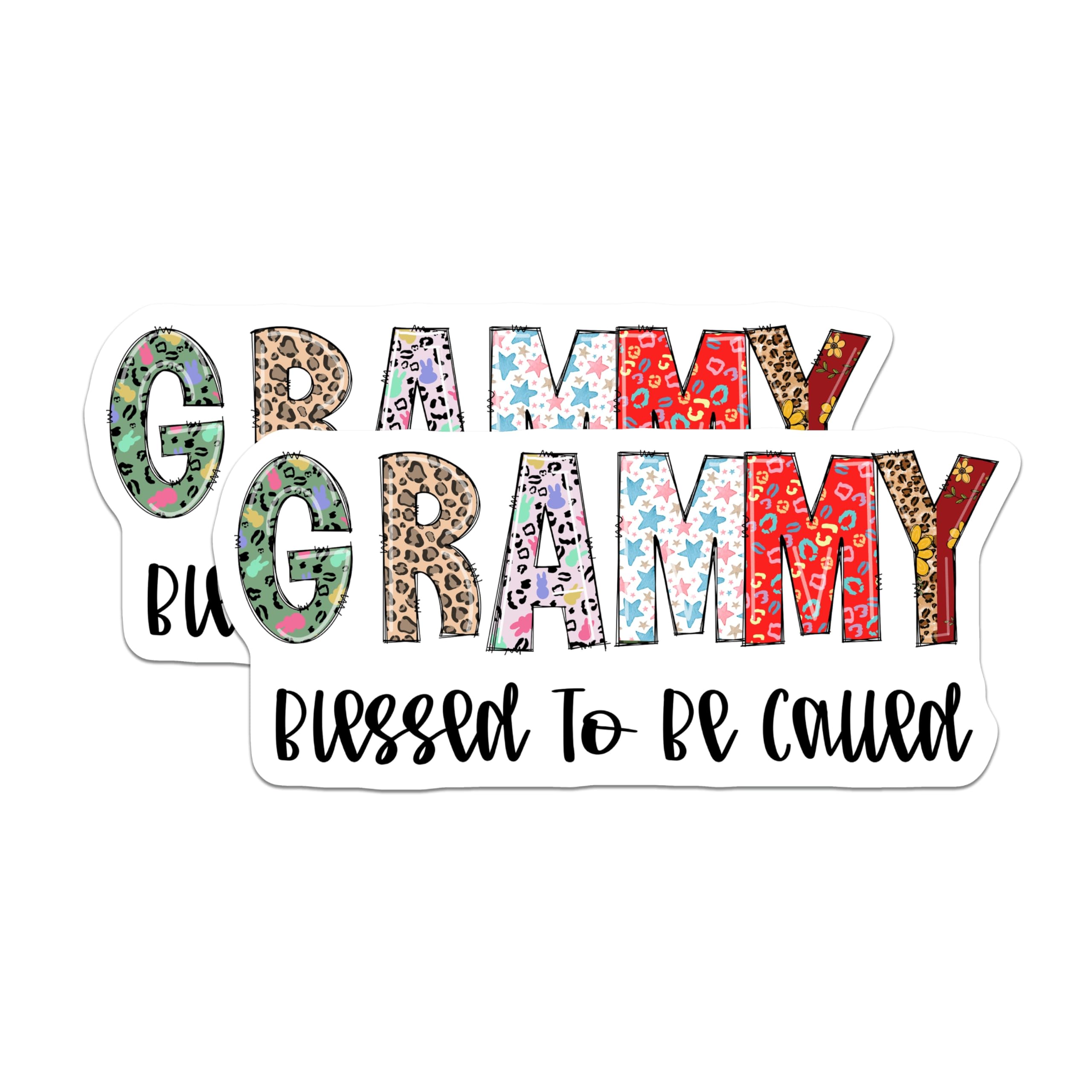 (2 Pack) Grammy Blessed Magnets - Grandmother Grandma - Granny Decor - Grandma Saying - 5" On Longest Side - Premium Magnet - for Cars, Refrigerators, Toolboxes, Lockers - Made in USA - MAG14065