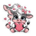 (2 Pack) Cute Cow Magnets - Love Heart Cow Magnets - Kawaii Animal Magnets- 5" On Longest Side - for Fridges, Toolboxes, Cars - Made in USA - MAG2881
