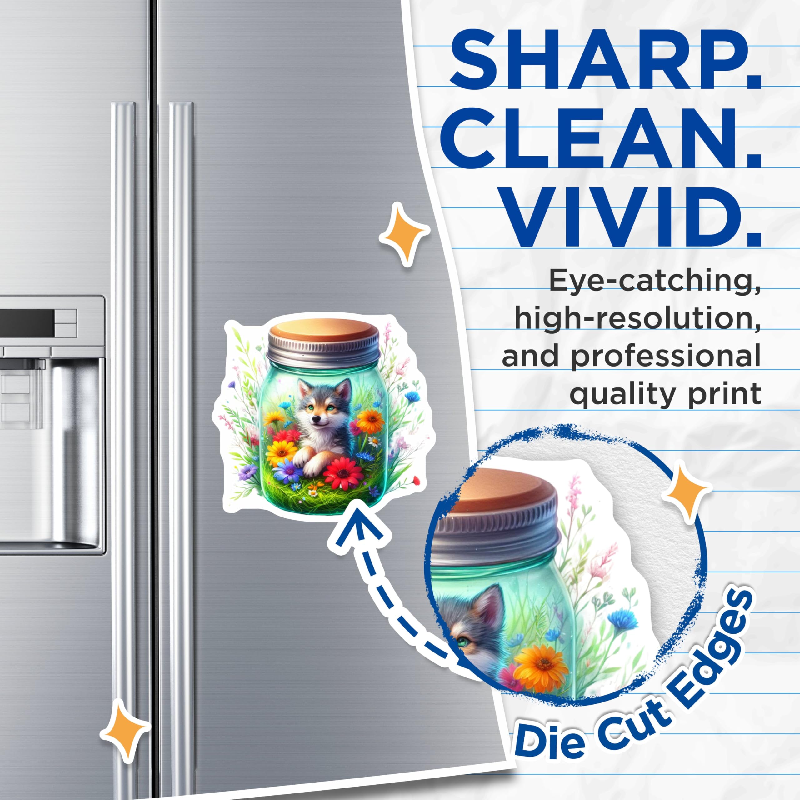 (2 Pack) Kitchen Decor Magnet - Refrigerator Decoration - 5" On Longest Side - Sticks to Smooth Flat Surfaces - Made in USA - MAG9383