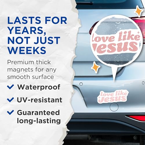 (2 Pack) Love Like Jesus Magnets Magnets - Inspirational Quote - Faith-Based Reminders - 5" On Longest Side - Made in USA - Sticks to Refrigerators & Metal Surfaces - MAG8952
