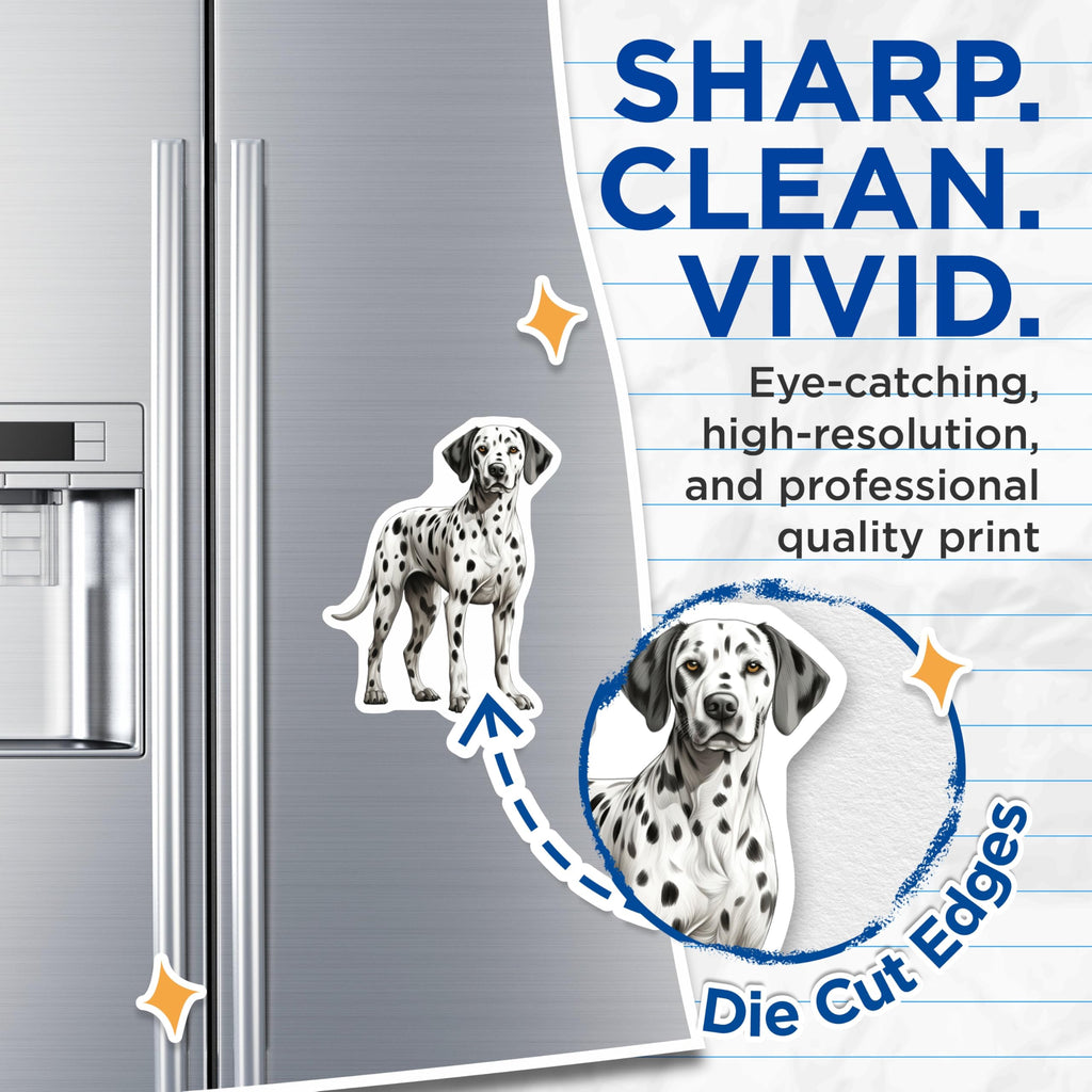 (2 Pack) Dalmatian Dog Magnets - Spotted Puppy Decor - Canine Pet Accessory - 5 Inches On Longest Side - Thick Durable Magnet - Made in USA - MAG24298