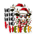 (2 Pack) Ho Ho Ho Heifer Magnets - Funny Christmas Cow - Holiday Farmhouse Kitchen Decor - 5 Inches On Longest Side - Thick Durable Magnet - Made in USA - MAG36146