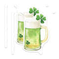 (2 Pack) St Patrick's Day Beer Stickers - Irish Green Beer Stickers - Shamrock Clover Stickers for Beer Lovers - 5" On Longest Side - Sticks to Any Smooth Flat Surface - Made in USA - BMCS3486