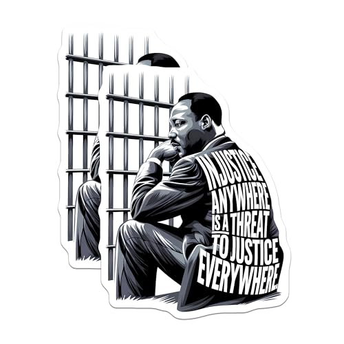 (2 Pack) Injustice Anywhere Magnets - Justice Everywhere Magnets - Powerful Message Decal - 5" On Longest Side - for Cars, Fridges, Toolboxes - Made in USA - MAG3754
