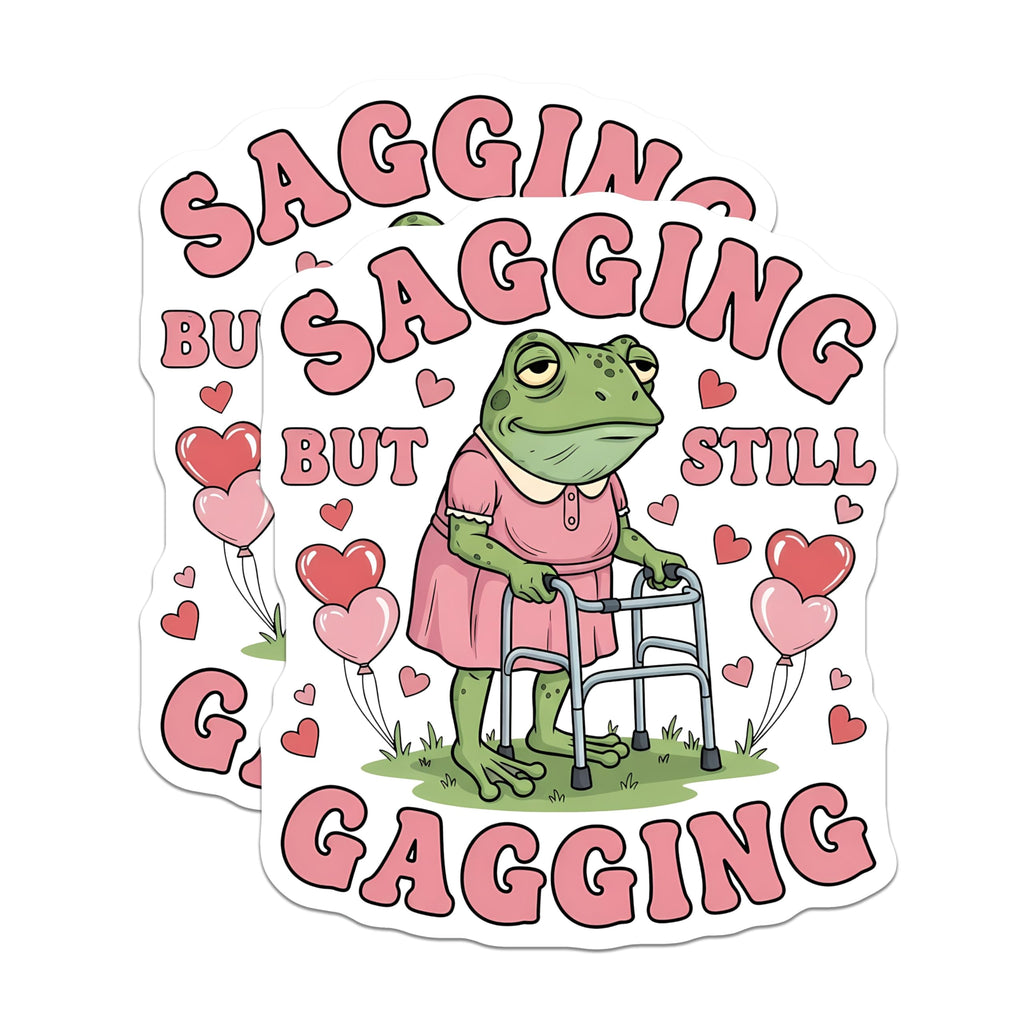 (2 Pack) Froggy Gagging Magnets - Funny Frog - Quirky Refrigerator Decor - 5" On Longest Side - Premium Magnet - for Cars, Refrigerators, Toolboxes, Lockers - Made in USA - MAG16734
