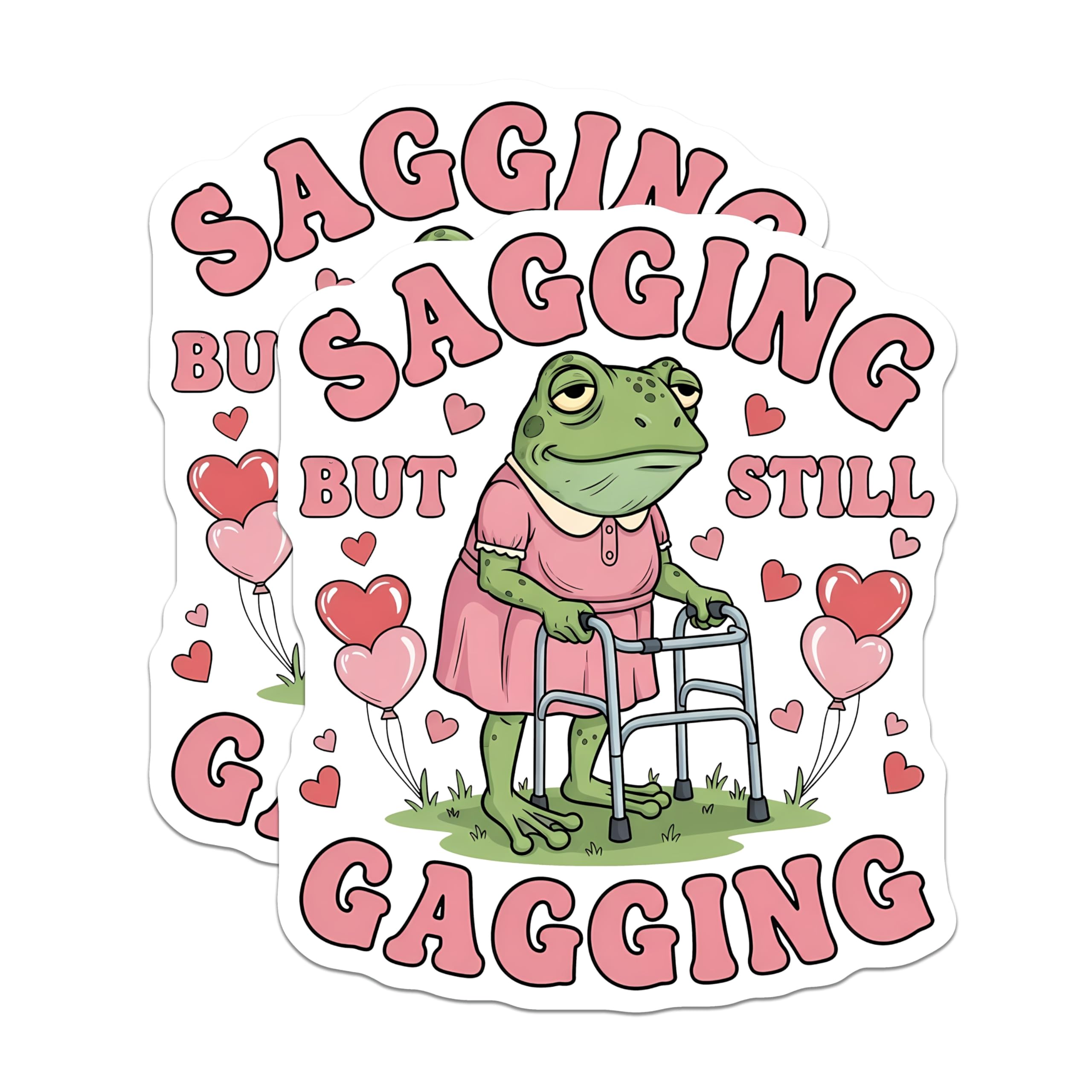 (2 Pack) Froggy Gagging Magnets - Funny Frog - Quirky Refrigerator Decor - 5" On Longest Side - Premium Magnet - for Cars, Refrigerators, Toolboxes, Lockers - Made in USA - MAG16734