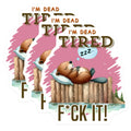 (3 Pack) Tired Beaver Decals - Funny Sleeping Animal - Laptop Decal Set- 3 Inches On Longest Side - Easy Peel & Apply - Made in USA - 3MCS5343