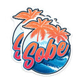(2 Pack) SoBe Florida Magnets - South Beach Decor - Beach Palm Tree Magnets - 5" On Longest Side - Premium Magnet - for Cars, Refrigerators, Toolboxes, Lockers - Made in USA - MAG18360