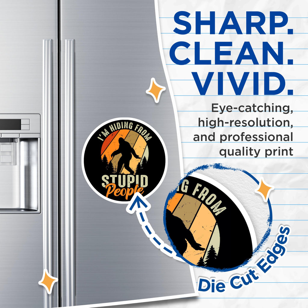 (2 Pack) Bigfoot Hiding Magnets - Funny Sasquatch Refrigerator Magnets - Sarcastic Introvert Office Decor - 5 Inches On Longest Side - Thick Durable Magnet - Made in USA - MAG25519