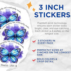 (3 Pack) Butterfly Decals - Psalm 139 14 - Fearfully Wonderfully Made - 3 Inches On Longest Side - Easy Peel & Apply - Made in USA - 3MCS8502