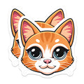 (2 Pack) Cute Orange Cat Magnets - Kawaii Kitty Fridge Magnets - Cartoon Feline Decor for Cat Lovers - 5 Inches On Longest Side - Thick Durable Magnet - Made in USA - MAG36215