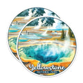 (2 Pack) Yellowstone National Park Bumper Magnet - US National Park - Choose from 63 Parks - 5" On Longest Side - Decal for Car Bumper, Laptop, Water Bottle, Wall, and Window - MAG1620