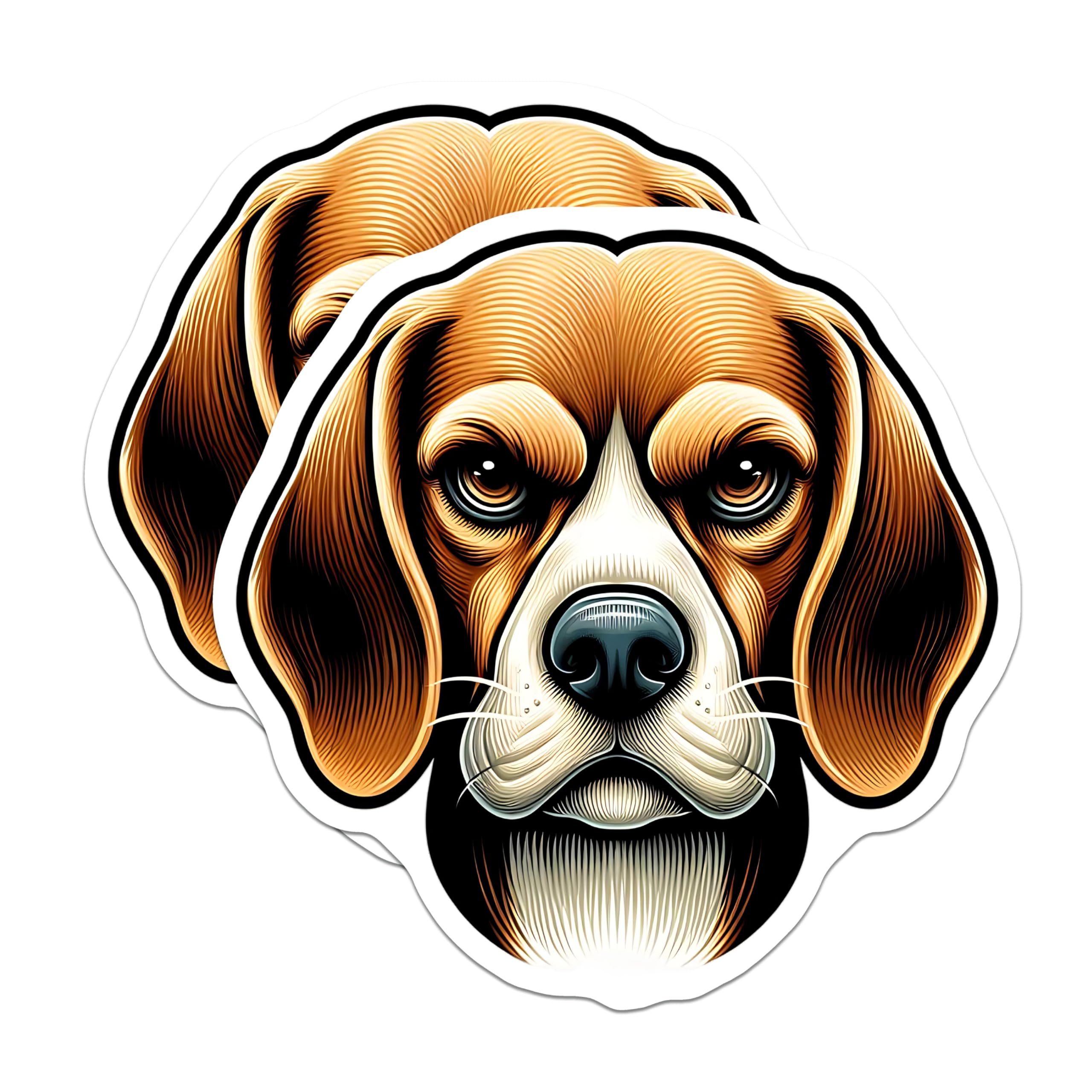 (2 Pack) Beagle Dog Magnets - Pet Lover Gift - Fridge Decorations Cute Dog - 5" On Longest Side - Premium Magnet - for Cars, Refrigerators, Toolboxes, Lockers - Made in USA - MAG16319