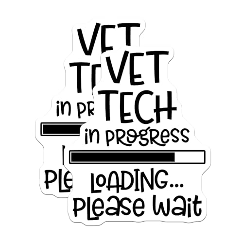(2 Pack) Vet Tech in Progress Stickers - Loading Stickers - Please Wait Stickers - 5" On Longest Side - Sticks to Smooth Flat Surfaces - Made in USA - BMCS5543