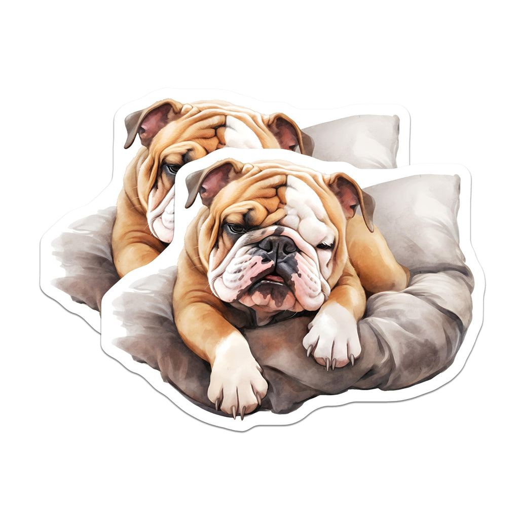 (2 Pack) Bulldog Magnets - Resting Dog Breed - Home Decor Fridge Magnets - 5" On Longest Side - Premium Magnet - for Cars, Refrigerators, Toolboxes, Lockers - Made in USA - MAG16503