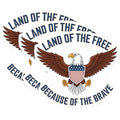 (3 Pack) Land of The Free Decals - Patriotic Eagle Art - Laptop Decal - American Pride Emblem - 3 Inches On Longest Side - Easy Peel & Apply - Made in USA - 3MCS2664