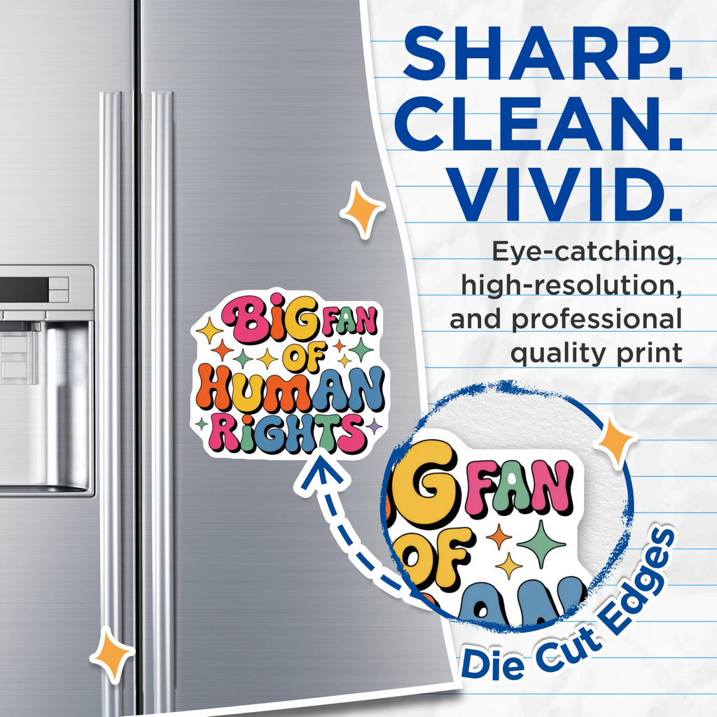 (2 Pack) Human Rights Magnets - Big Fan - Social Justice Decoration - 5" On Longest Side - Premium Magnet - for Cars, Refrigerators, Toolboxes, Lockers - Made in USA - MAG16205