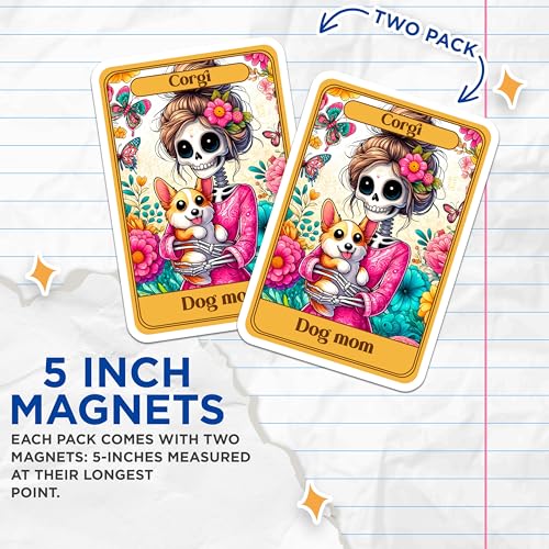 (2 Pack) Fun Home Decor Magnet - Cute Dog Lover Gift - 5" On Longest Side - Sticks to Smooth Flat Surfaces - Made in USA - MAG10296