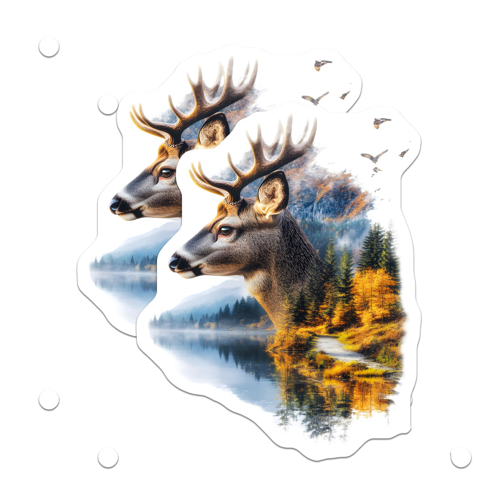 (2 Pack) Deer Magnets - Nature Magnets - Wildlife Home Decor - 5" On Longest Side - Premium Magnet - for Cars, Refrigerators, Toolboxes, Lockers - Made in USA - MAG14136