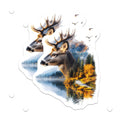 (2 Pack) Deer Magnets - Nature Magnets - Wildlife Home Decor - 5" On Longest Side - Premium Magnet - for Cars, Refrigerators, Toolboxes, Lockers - Made in USA - MAG14136