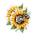 (2 Pack) Kind Bee Sunflower Magnets - Inspirational Quote Magnets - Nature Sunflower Art Magnets - Botanical Bee Magnets- 5" On Longest Side - for Fridges, Toolboxes, Cars - Made in USA - MAG2892