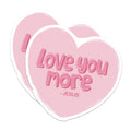 (2 Pack) Love You More Jesus Magnets - Christian Fridge Decor - Faith Based Kitchen Accent - Inspirational Scripture Magnet - 5 Inches On Longest Side - Thick Durable Magnet - Made in USA - MAG26502