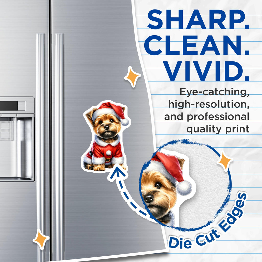 (2 Pack) Santa Yorkie Magnets - Christmas Dog Decor - Holiday Pet Lover Present - 5 Inches On Longest Side - Thick Durable Magnet - Made in USA - MAG27362