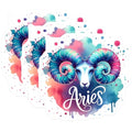 (3 Pack) Aries Zodiac Decals - Astrology Sign - Laptop Sticker- 3 Inches On Longest Side - Easy Peel & Apply - Made in USA - 3MCS5225