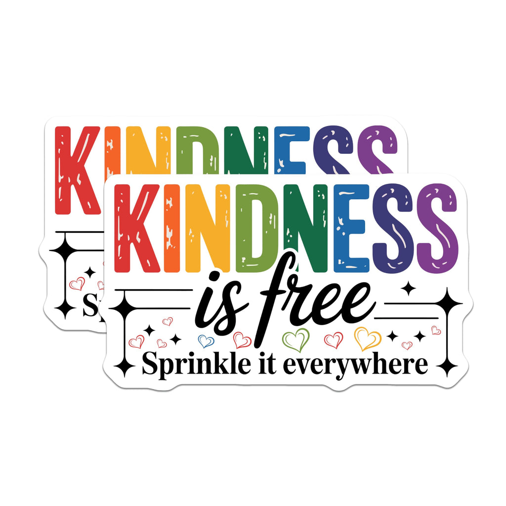 (2 Pack) Kindness Magnets - Inspirational Quote - Positive Message Decor - Rainbow Hearts - 5 Inches On Longest Side - Thick Durable Magnet - Made in USA - MAG20644