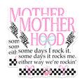 (2 Pack) Motherhood Magnets - Funny Mom Life Quote - Vintage Rockabilly Style - Checkerboard Lightning Bolts Cherries - 5 Inches On Longest Side - Thick Durable Magnet - Made in USA - MAG21569