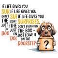 (3 Pack) Funny Dog Decals - Surprise Box Decal - Laptop Decals - 3 Inches On Longest Side - Easy Peel & Apply - Made in USA - 3MCS4824