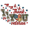 (3 Pack) Thank You Veteran Decals - Patriotic Decal - Military Appreciation - 3 Inches On Longest Side - Easy Peel & Apply - Made in USA - 3MCS7130