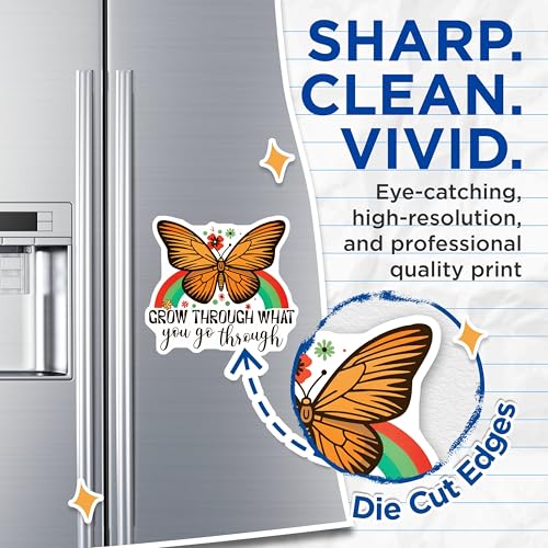 (2 Pack) Monarch Butterfly Magnets - Inspirational Quote Home - Motivational Fridge Magnets - Colorful Butterfly Magnets - 5" On Longest Side - for Cars, Fridges, Toolboxes - Made in USA - MAG4328