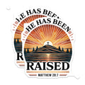 (2 Pack) He Has Been Raised Magnets - Easter Christian Bible Verse - Religious Faith Decor - Scripture Matthew 28:7-5 Inches On Longest Side - Thick Durable Magnet - Made in USA - MAG30280