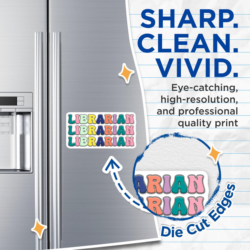 (2 Pack) Librarian Magnets - Librarian Appreciation - Library Decor Magnet Set - 5" On Longest Side - Premium Magnet - for Cars, Refrigerators, Toolboxes, Lockers - Made in USA - MAG16353