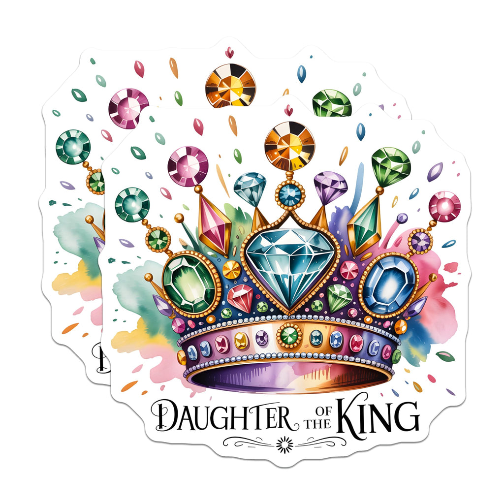 (2 Pack) Daughter of King Magnets - Christian Crown Magnet - Religious Home Decor - 5" On Longest Side - Premium Magnet - for Cars, Refrigerators, Toolboxes, Lockers - Made in USA - MAG15413