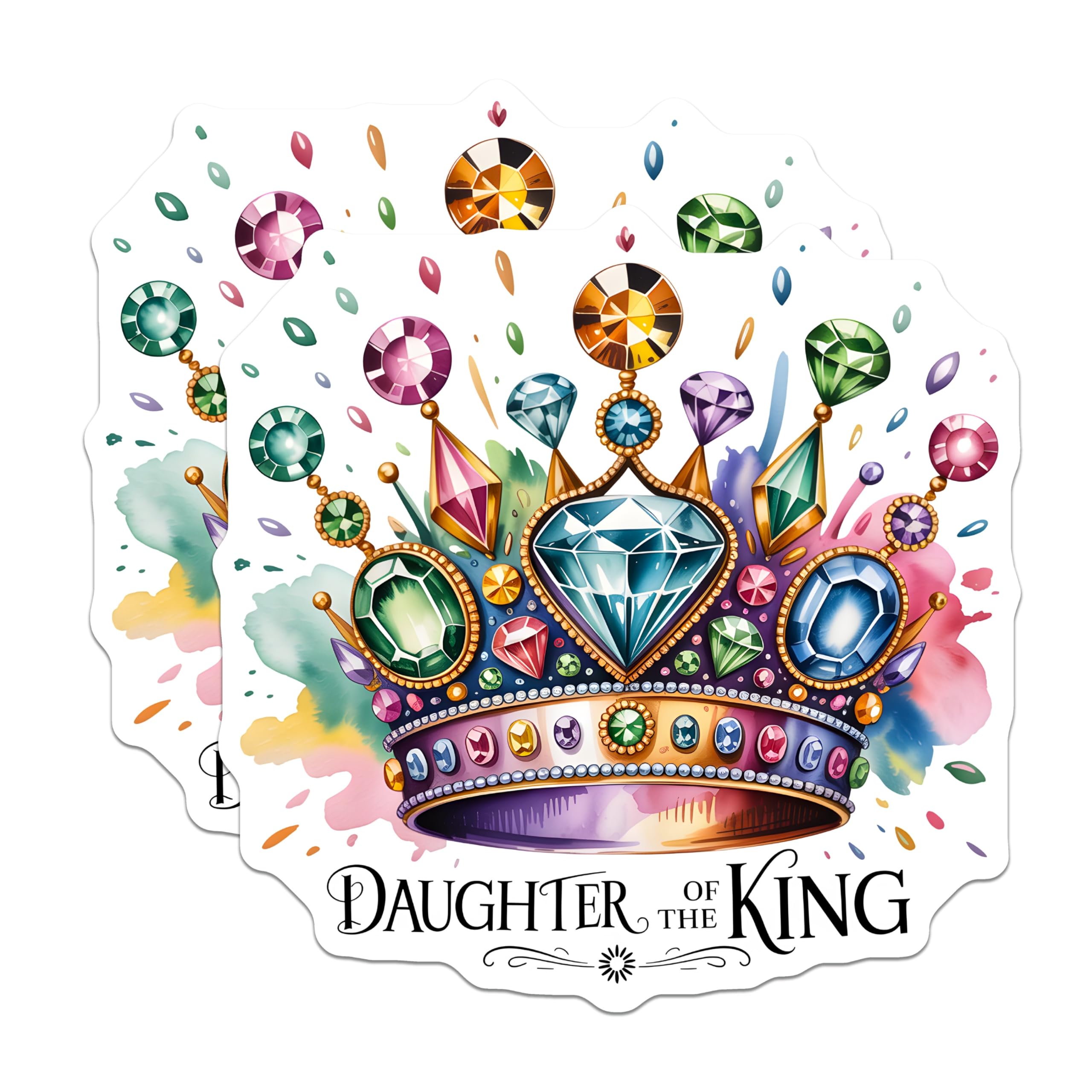 (2 Pack) Daughter of King Magnets - Christian Crown Magnet - Religious Home Decor - 5" On Longest Side - Premium Magnet - for Cars, Refrigerators, Toolboxes, Lockers - Made in USA - MAG15413