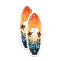 (2 Pack) Surfboard Beach Magnets - Sunset Palm Tree Decor - Summer Vacation Fridge Magnets - 5" On Longest Side - Premium Magnet - for Cars, Refrigerators, Toolboxes, Lockers - Made in USA - MAG15204