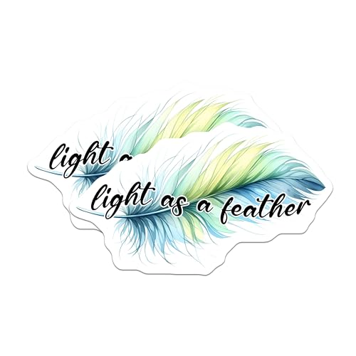 (2 Pack) Light As A Feather Magnets - Inspirational Quote - Decorative Fridge Accessory - 5" On Longest Side - for Cars, Fridges, Toolboxes - Made in USA - MAG7558